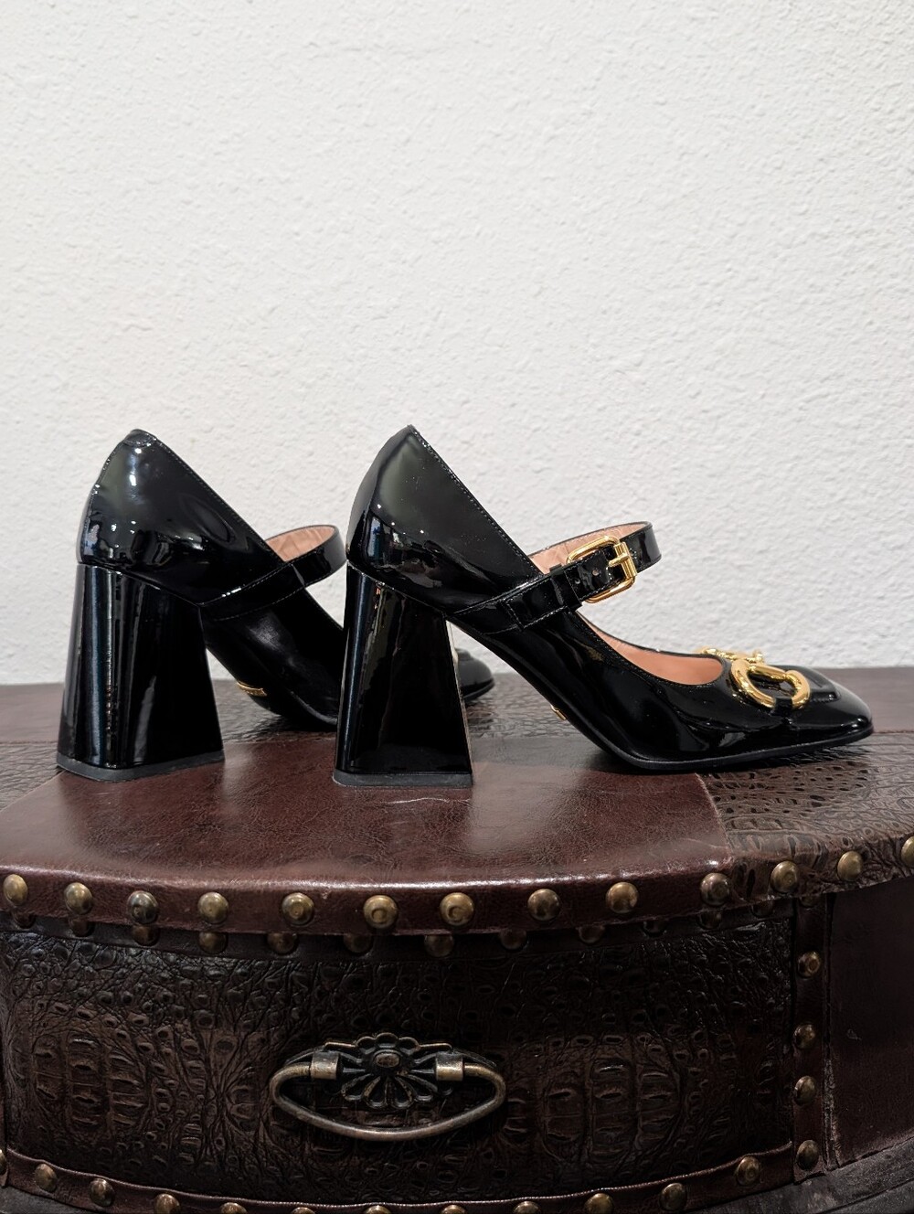 Gucci Baby Horsebit Patent Leather Mary Jane Pumps – Black – Size 36.5 - Picture 10 of 16
